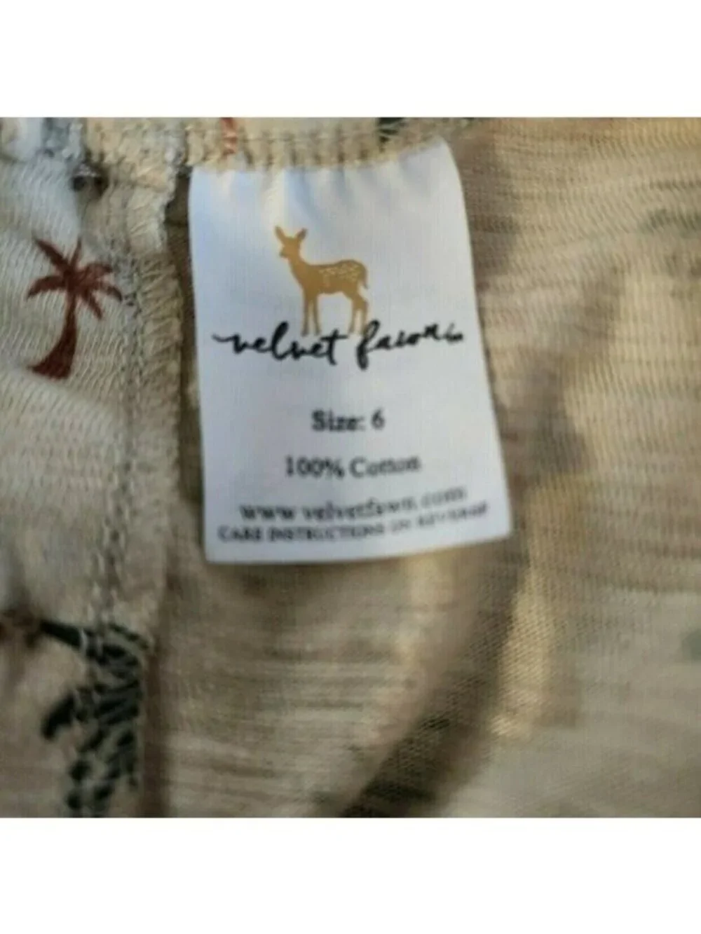Velvet Fawn Sleeveless dress girls sz 6 palm trees parrot